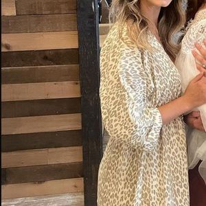 Long white/ beige leopard dress